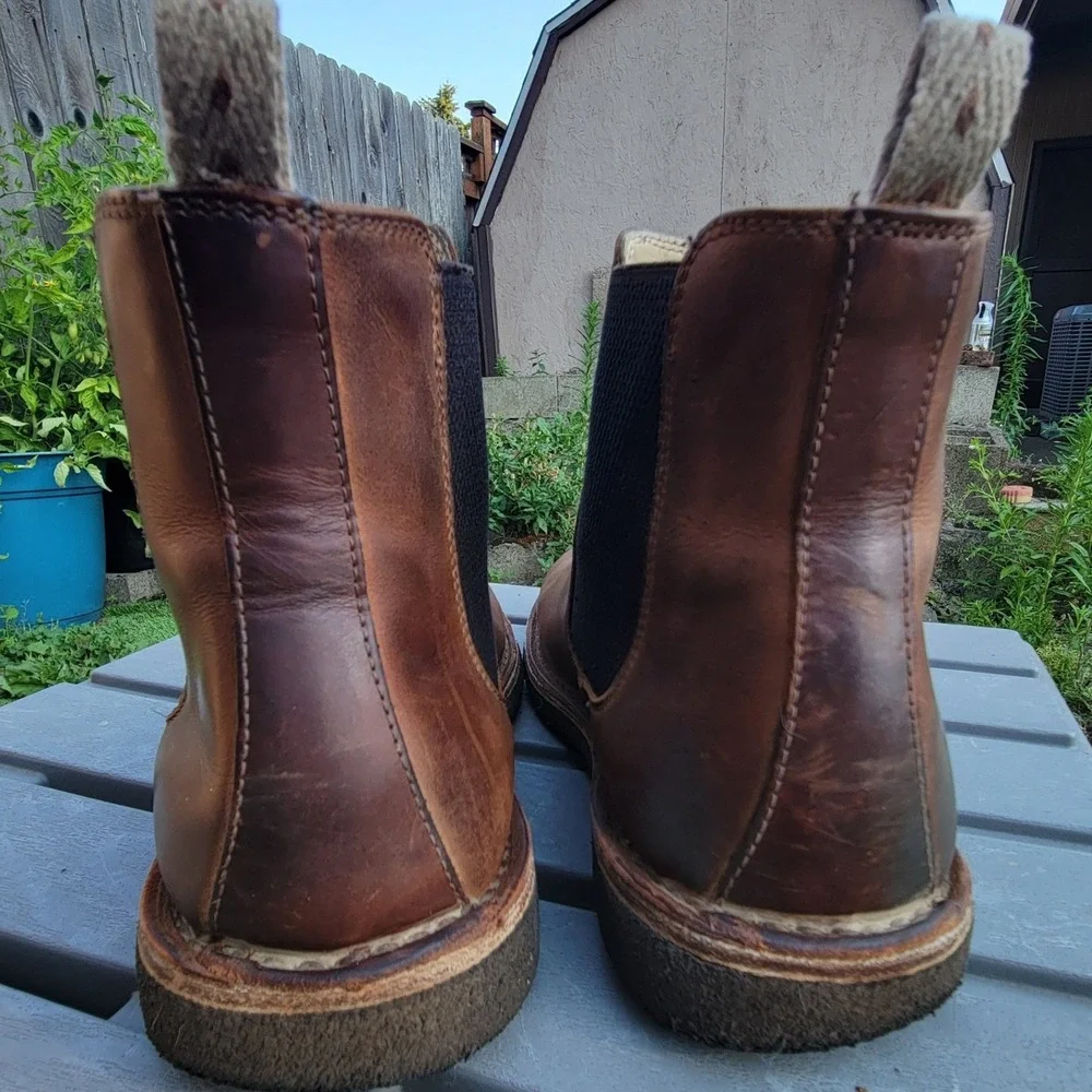 Astorflex Mens Brown Leather Chelsea Boots Made in Italy EU 43 US 10 Rubber Sole